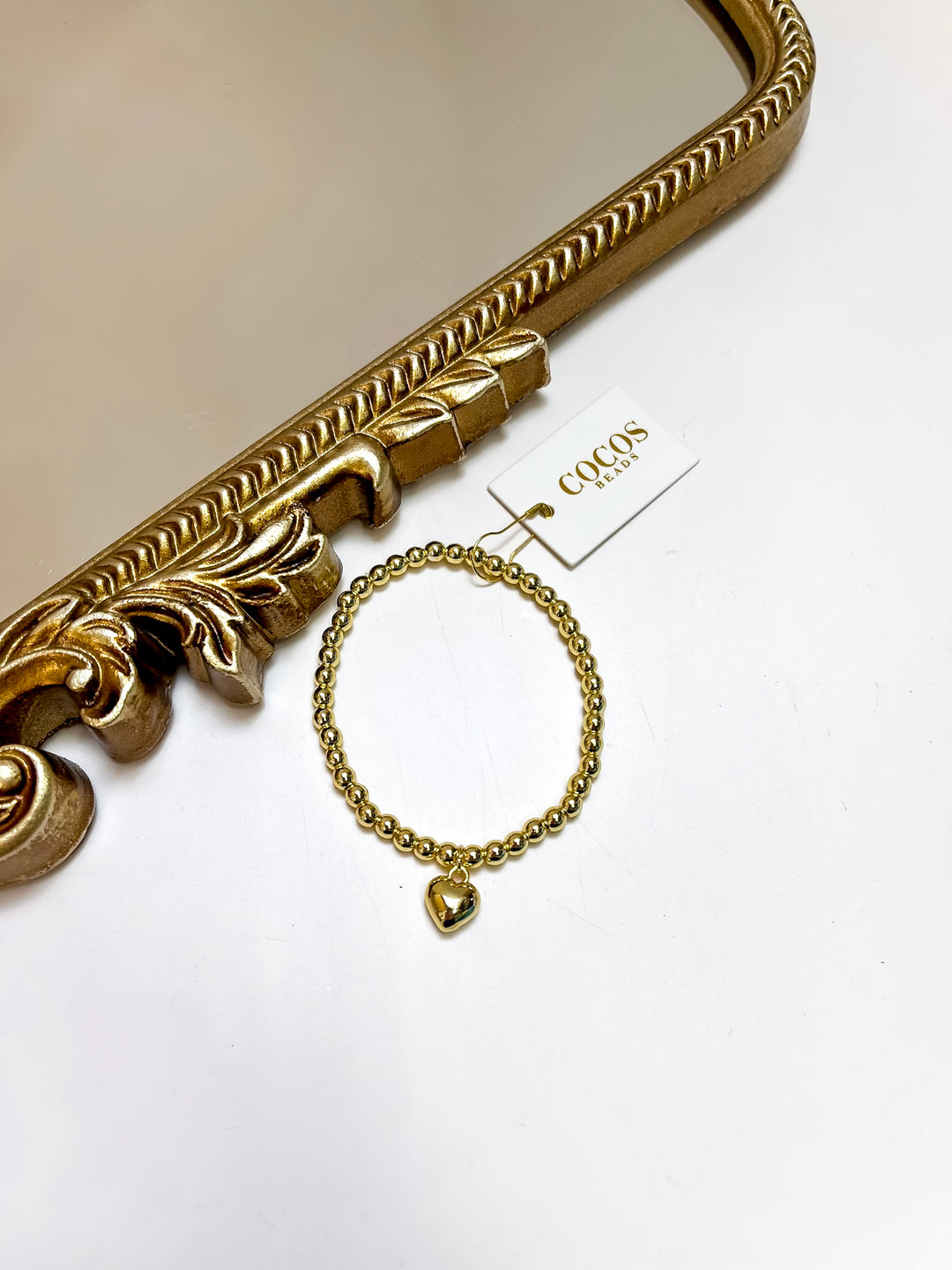 Coco's Beads and Co | The Hannah 4mm Heart Charm Bracelet in Gold