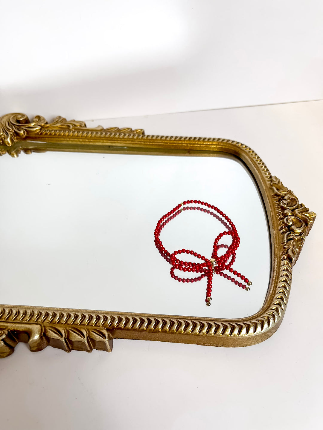 Beaded Blondes | Red Pearl Bow Bracelet