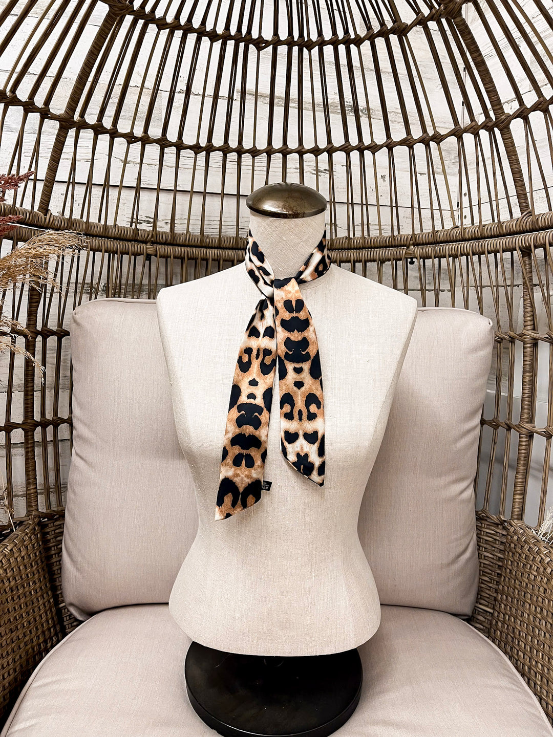 Refined on the Range Cheetah Print Twilly Scarf in Tan