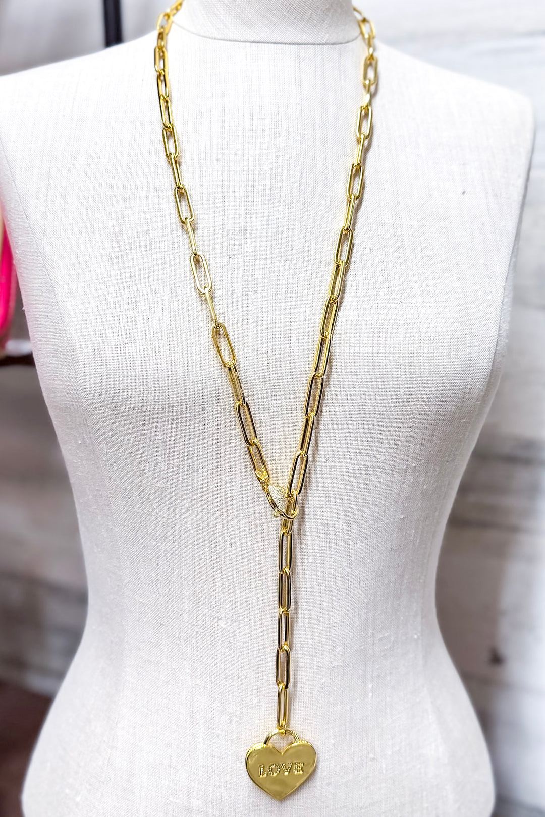 Bracha | Love Locket Paperclip Chain Necklace in Gold