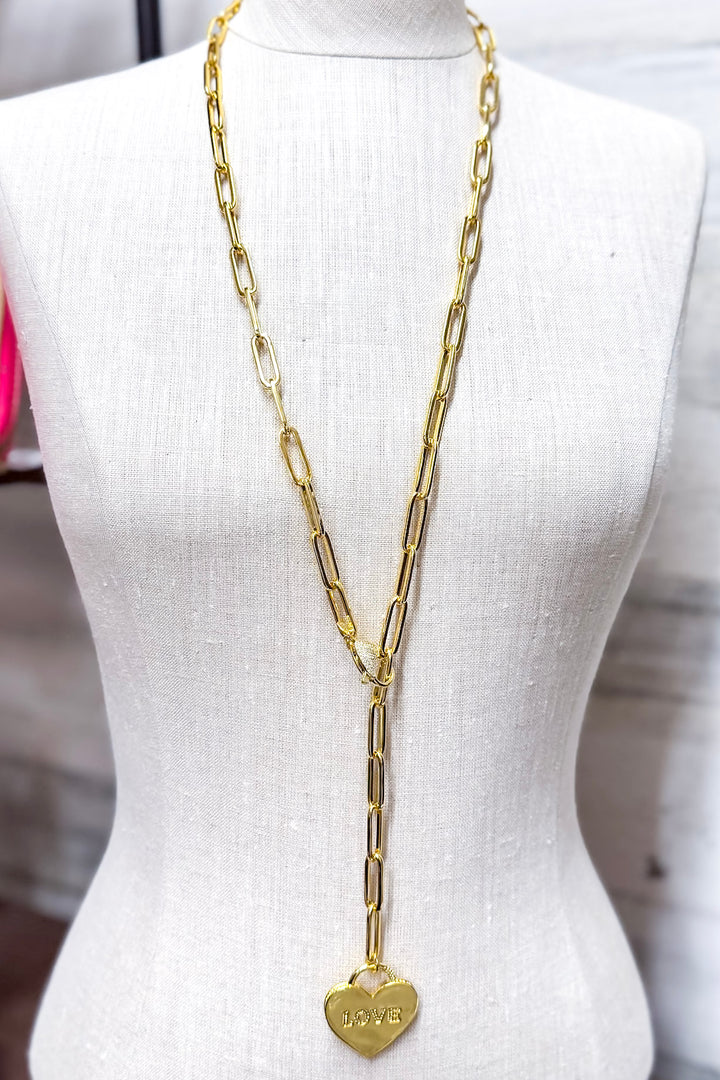 Bracha | Love Locket Paperclip Chain Necklace in Gold