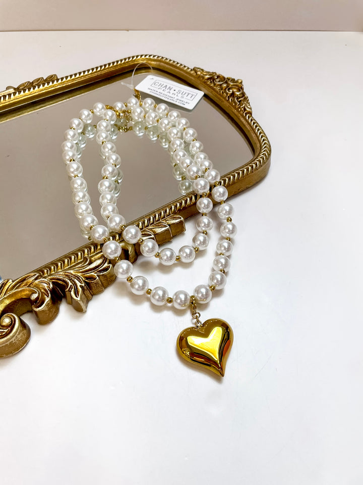 CHANSUTT PEARLS | Wrap Around Pearl Heart Necklace in Gold