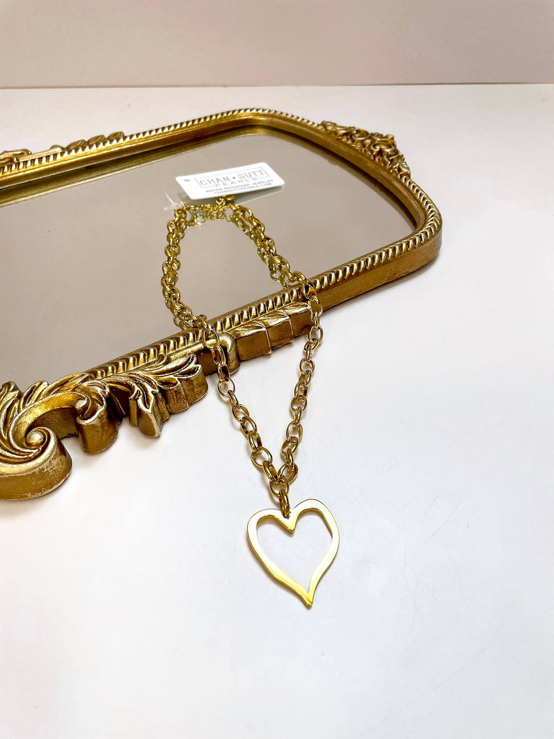 CHANSUTT PEARLS | Open Heart Pendant Necklace in Gold