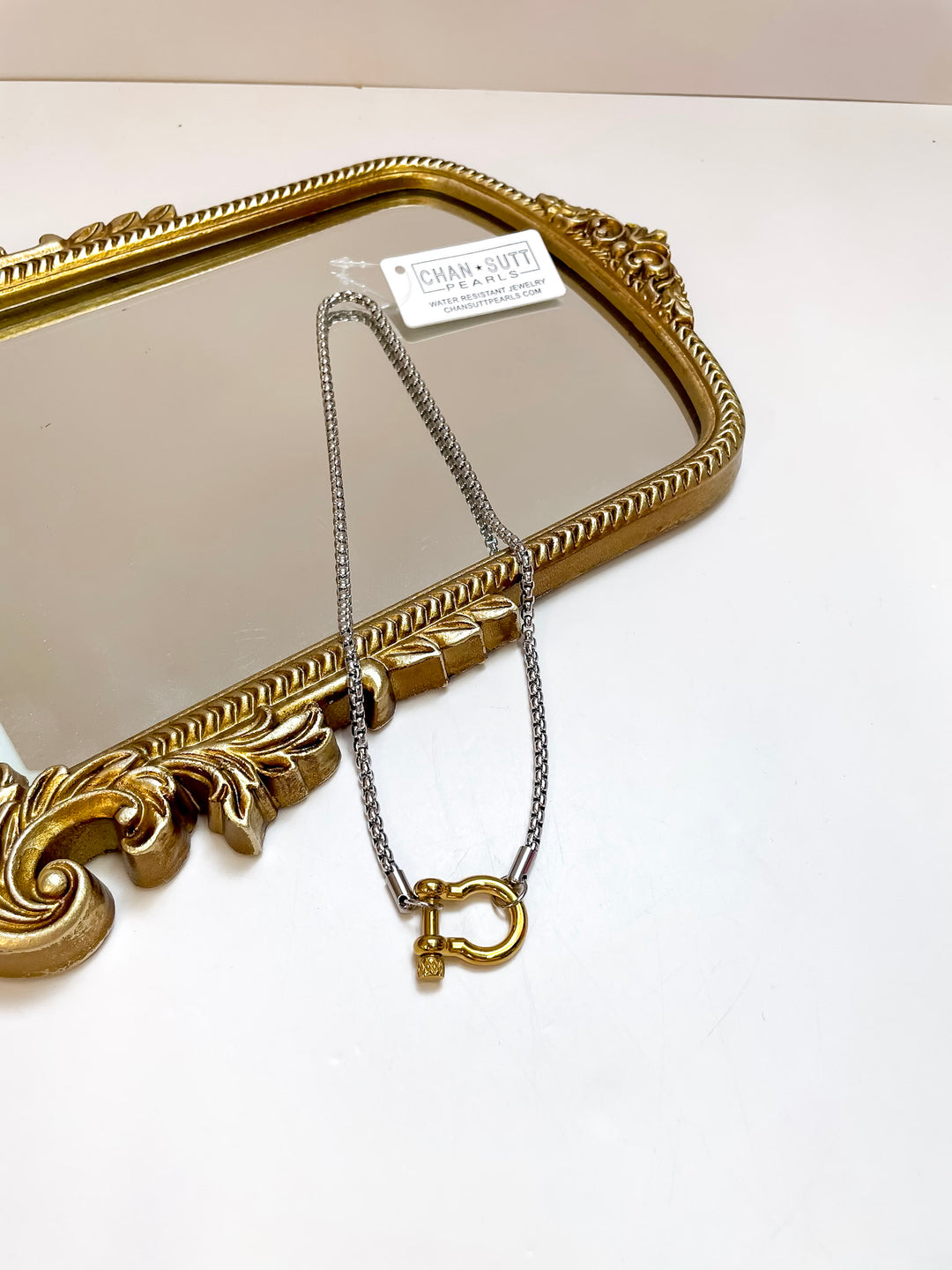 CHANSUTT PEARLS | The Locket Necklace in Silver with Gold Locket