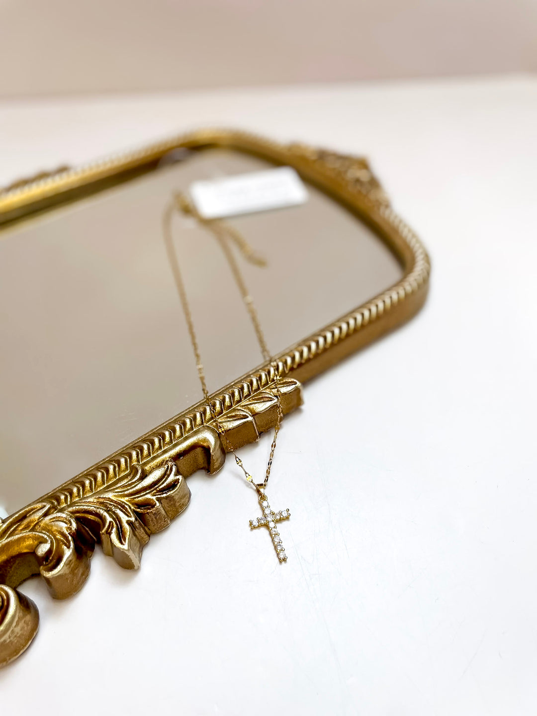 CHANSUTT PEARLS | Sparkle Cross Necklace with Crystals in Gold