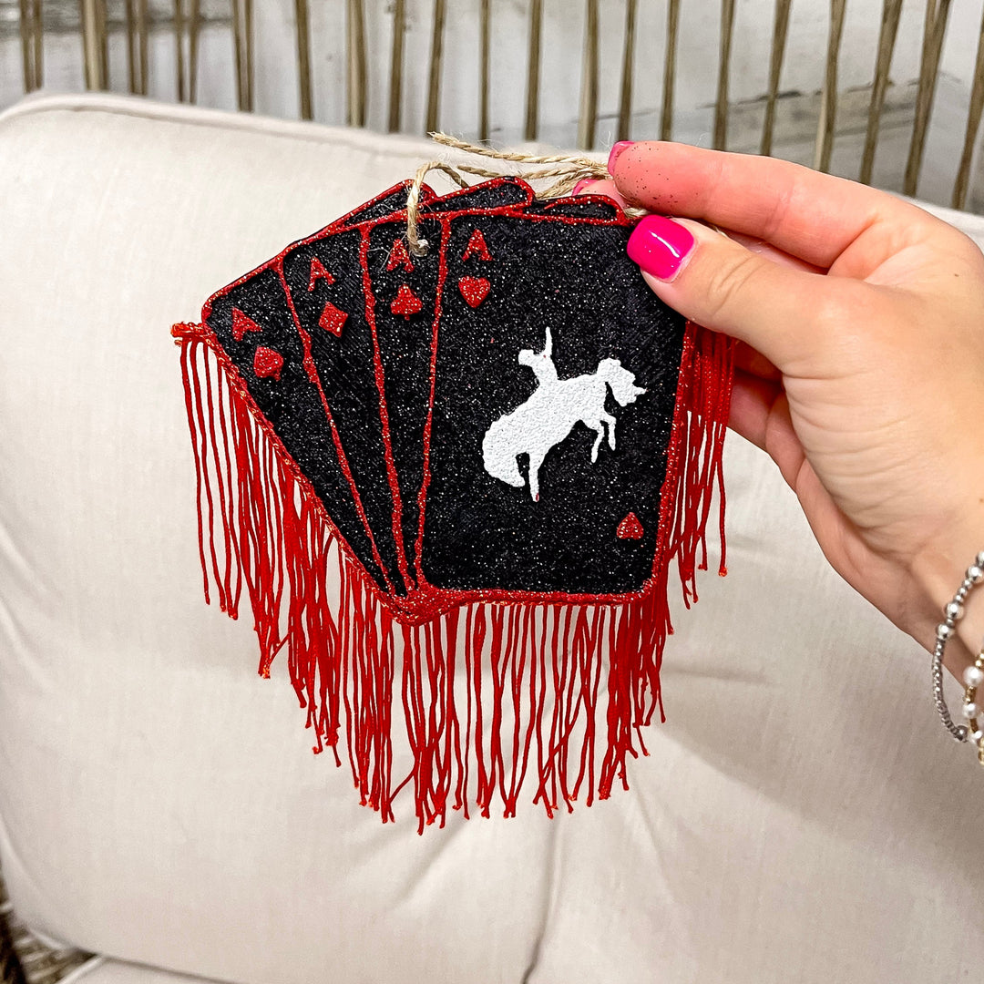 Cowboy’s Bluff Playing Card Freshie with Red Fringe in Various Scents