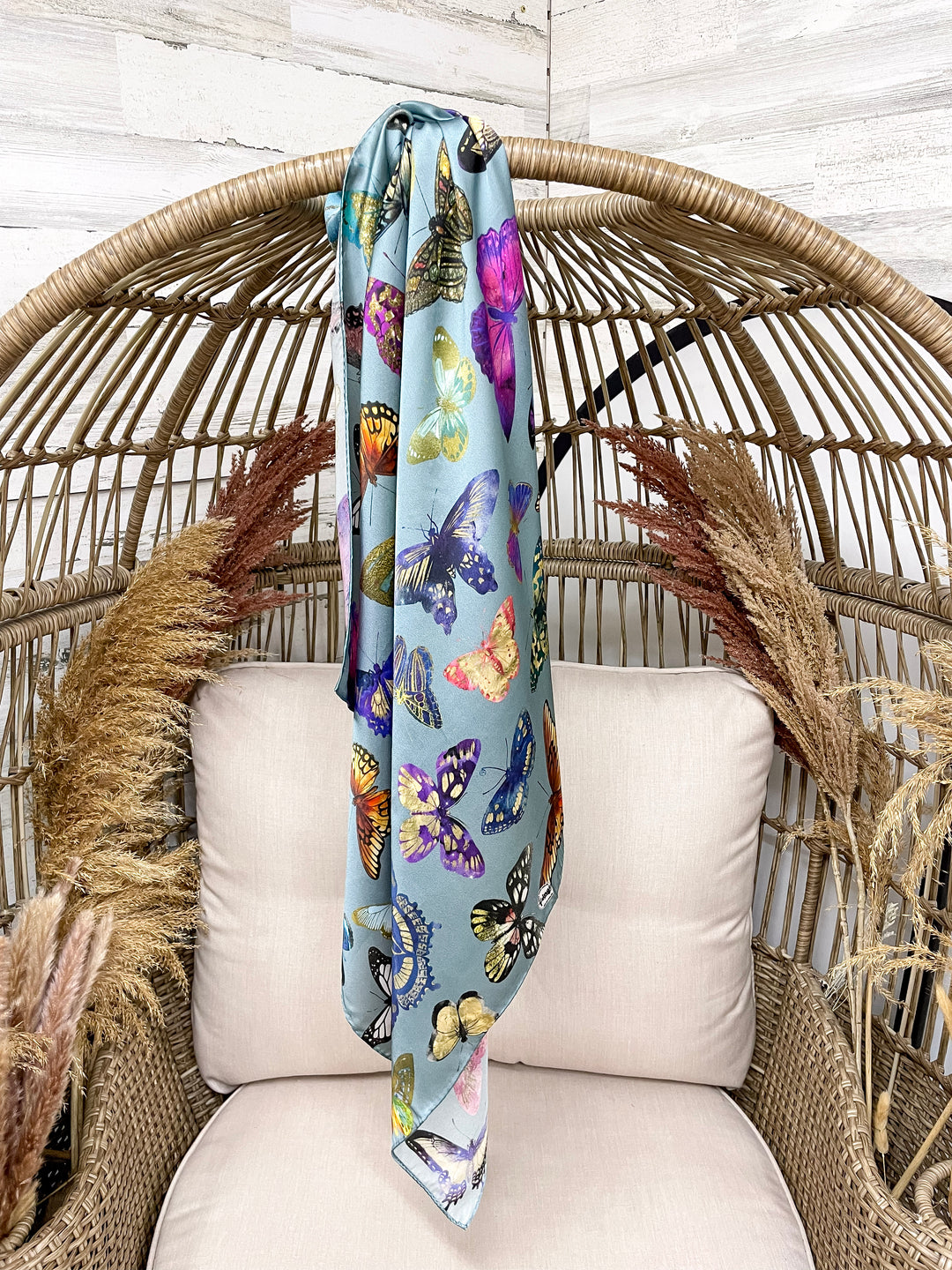 Fringe Scarves | Chasing Butterflies Wild Rag in Blue