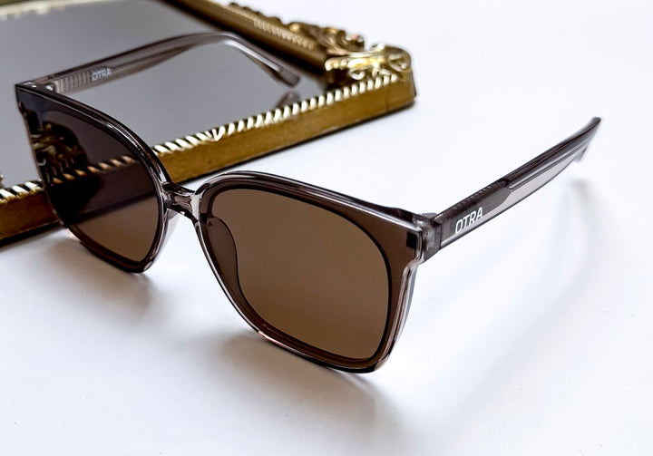 Otra Eyewear | Betty Oversized Square Sunglasses in Transparent Olive