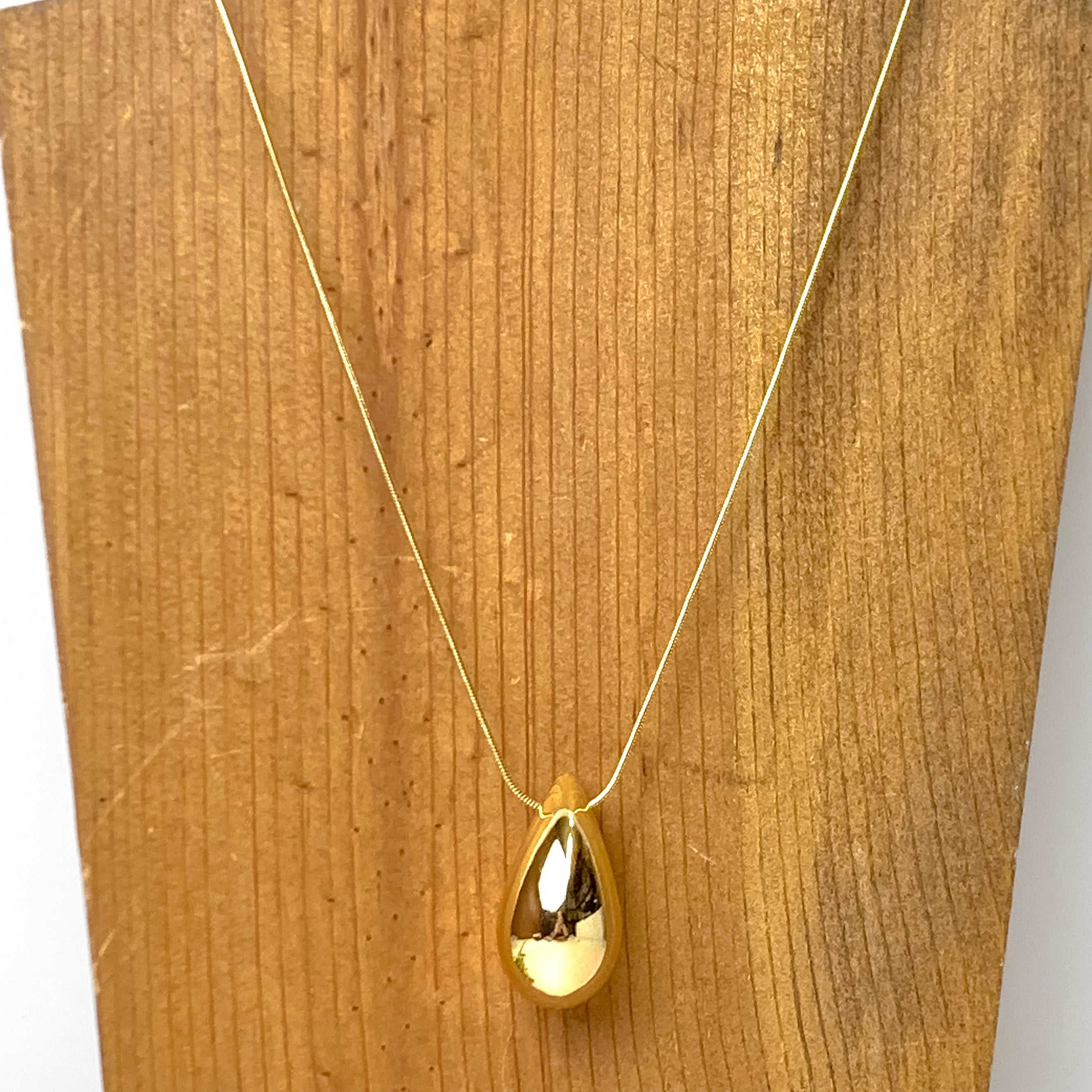 Posh By Pink Panache | Raindrop Pendant Necklace in Gold