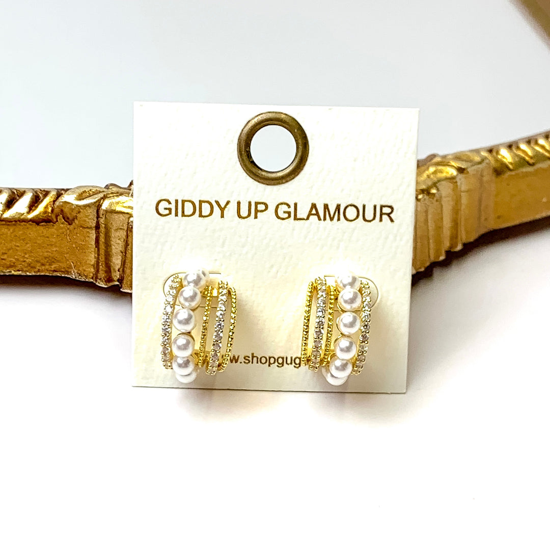 Bracha | Coastal Baby Half Hoops in Gold Tone - Giddy Up Glamour Boutique