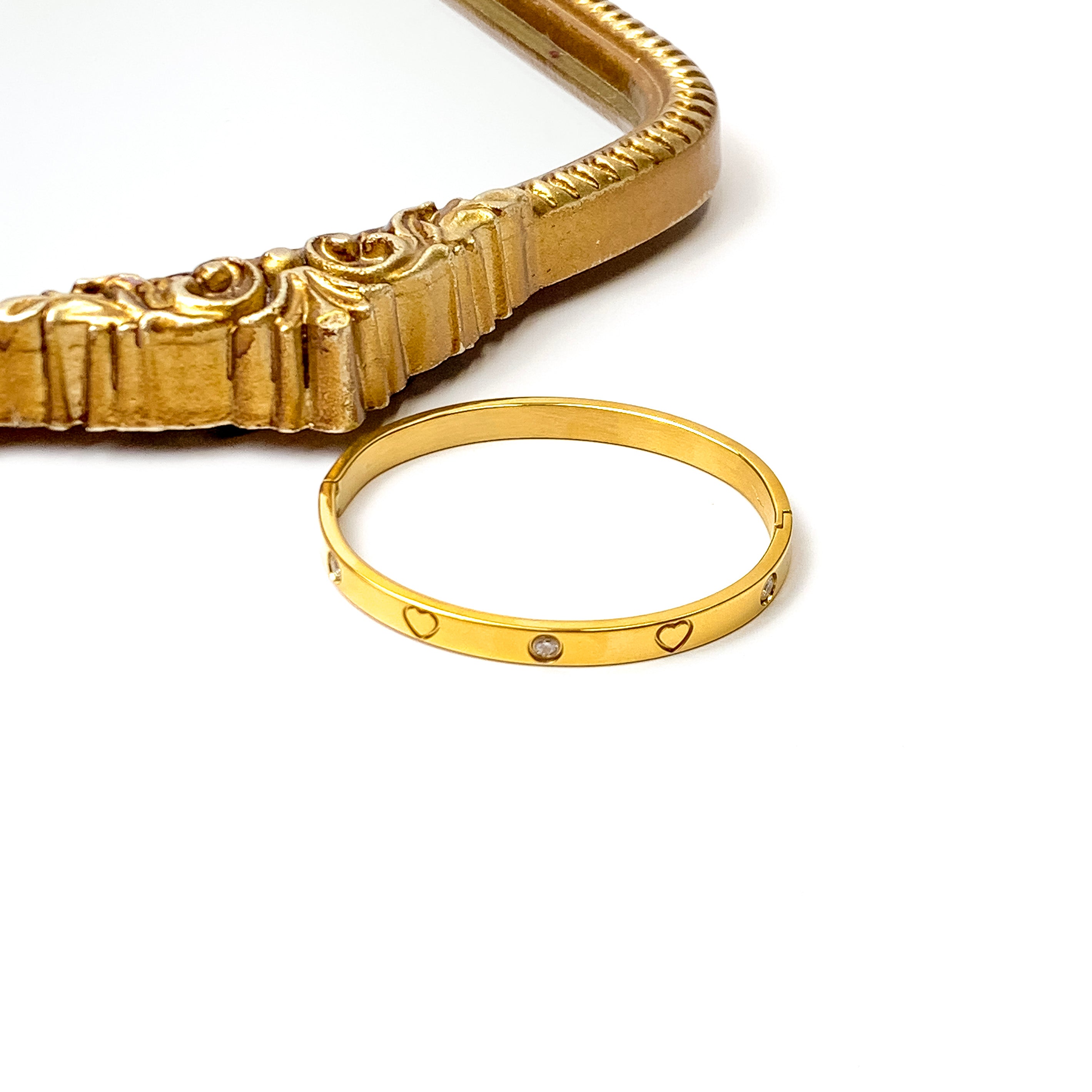 Bracha | Blessing Gold Tone Bangle Bracelet - Giddy Up Glamour Boutique