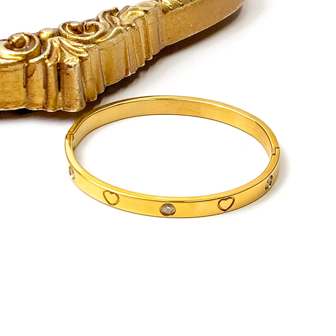Bracha | Blessing Gold Tone Bangle Bracelet - Giddy Up Glamour Boutique
