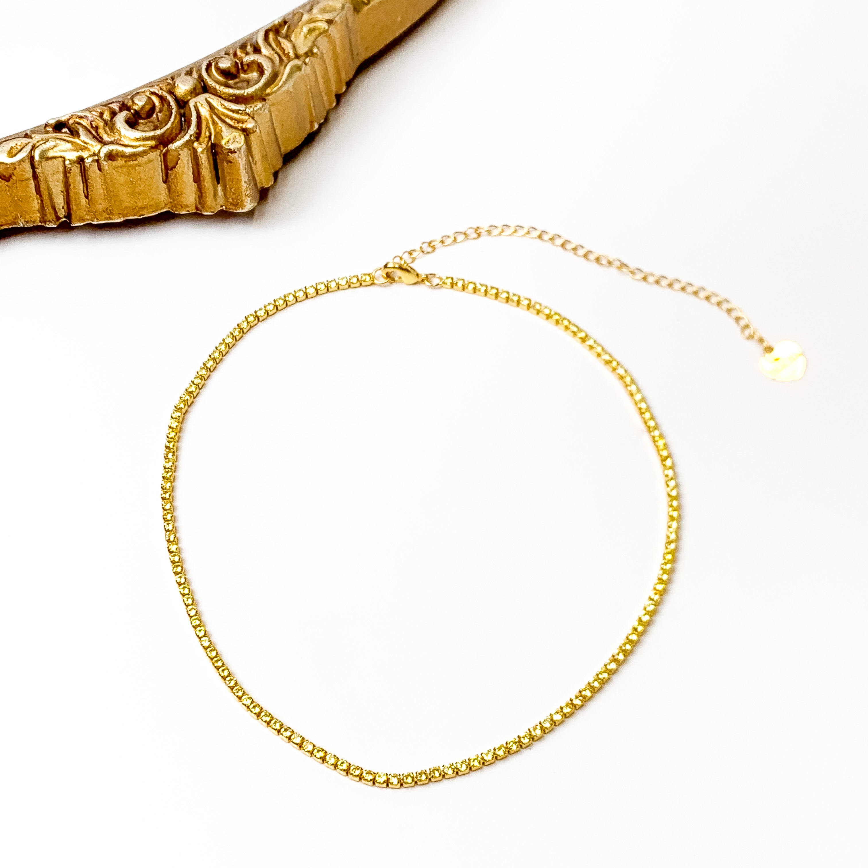 Bracha | Sienna Tennis Necklace in Yellow Crystal - Giddy Up Glamour Boutique