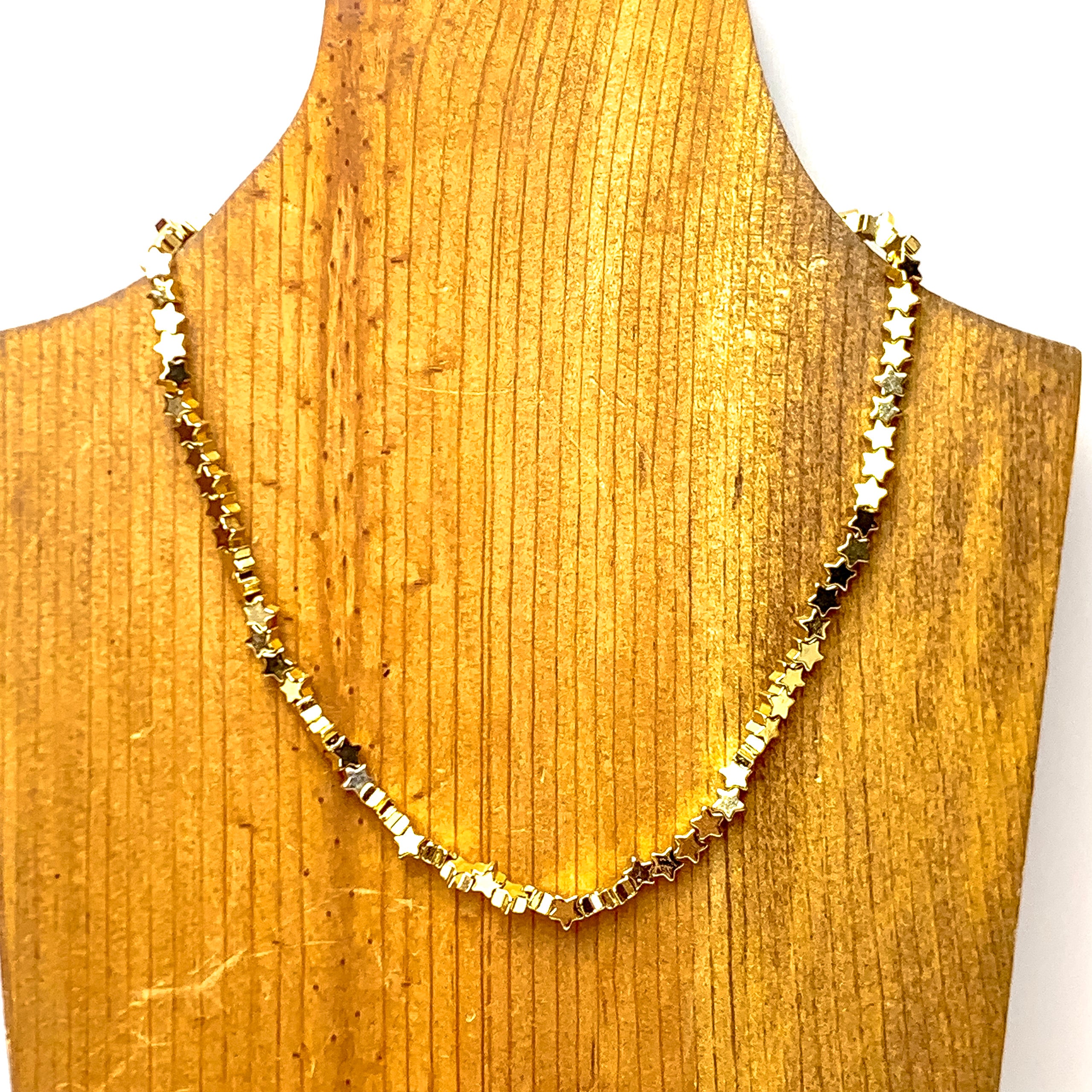 Starry Nights Gold Tone Necklace - Giddy Up Glamour Boutique