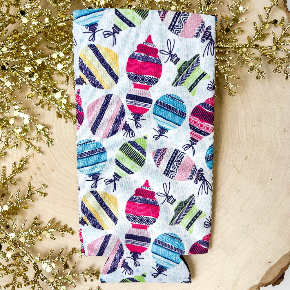 Christmas Ornament Slim Can Koozie - Giddy Up Glamour Boutique