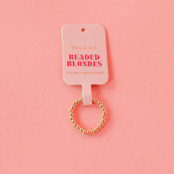 Beaded Blondes | Ella 2.5MM Beaded Band Ring in Gold