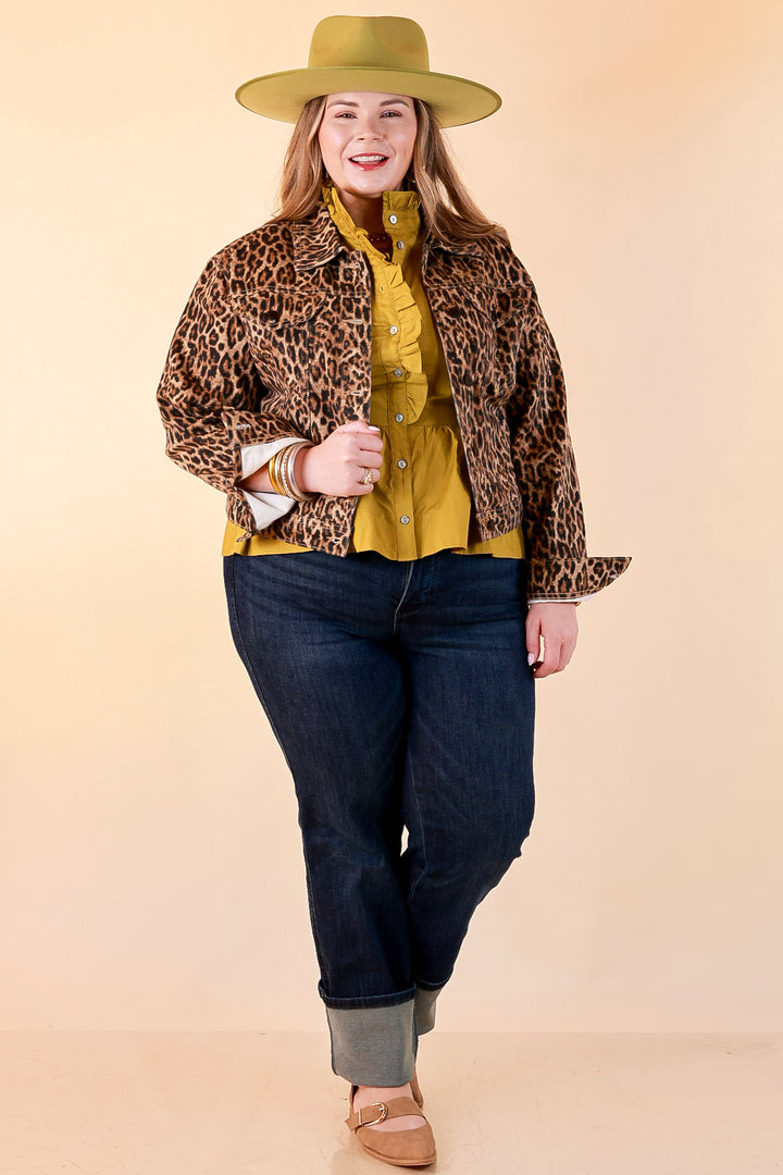 Judy Blue | The Go-To Layer Rigid Magic Classic Denim Jacket in Leopard Print
