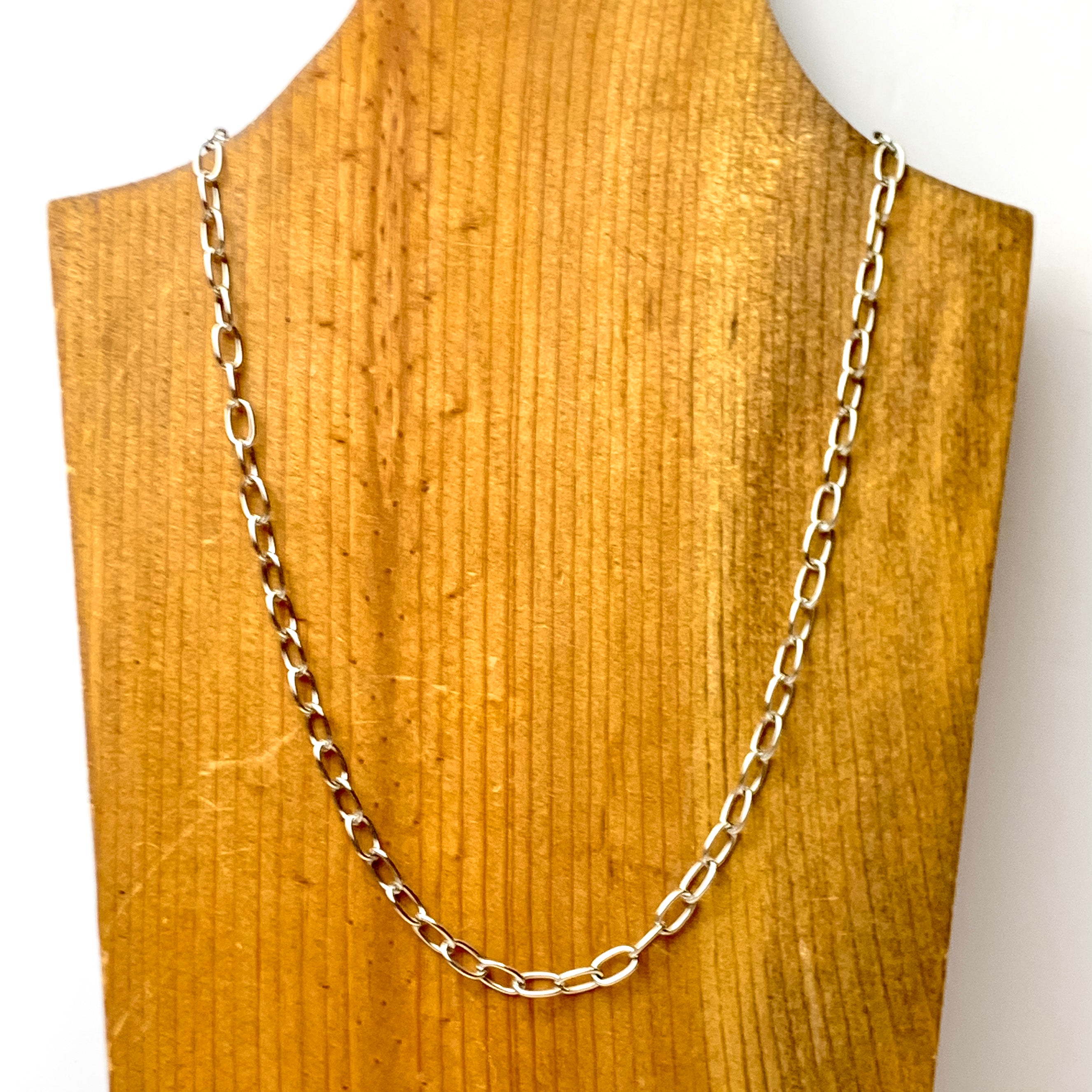 Minimalist Chain Link Necklace in Silver - Giddy Up Glamour Boutique