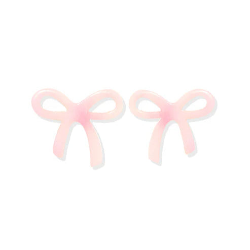 Linny Co | Kylie Bow Earrings in Pink Tie Dye
