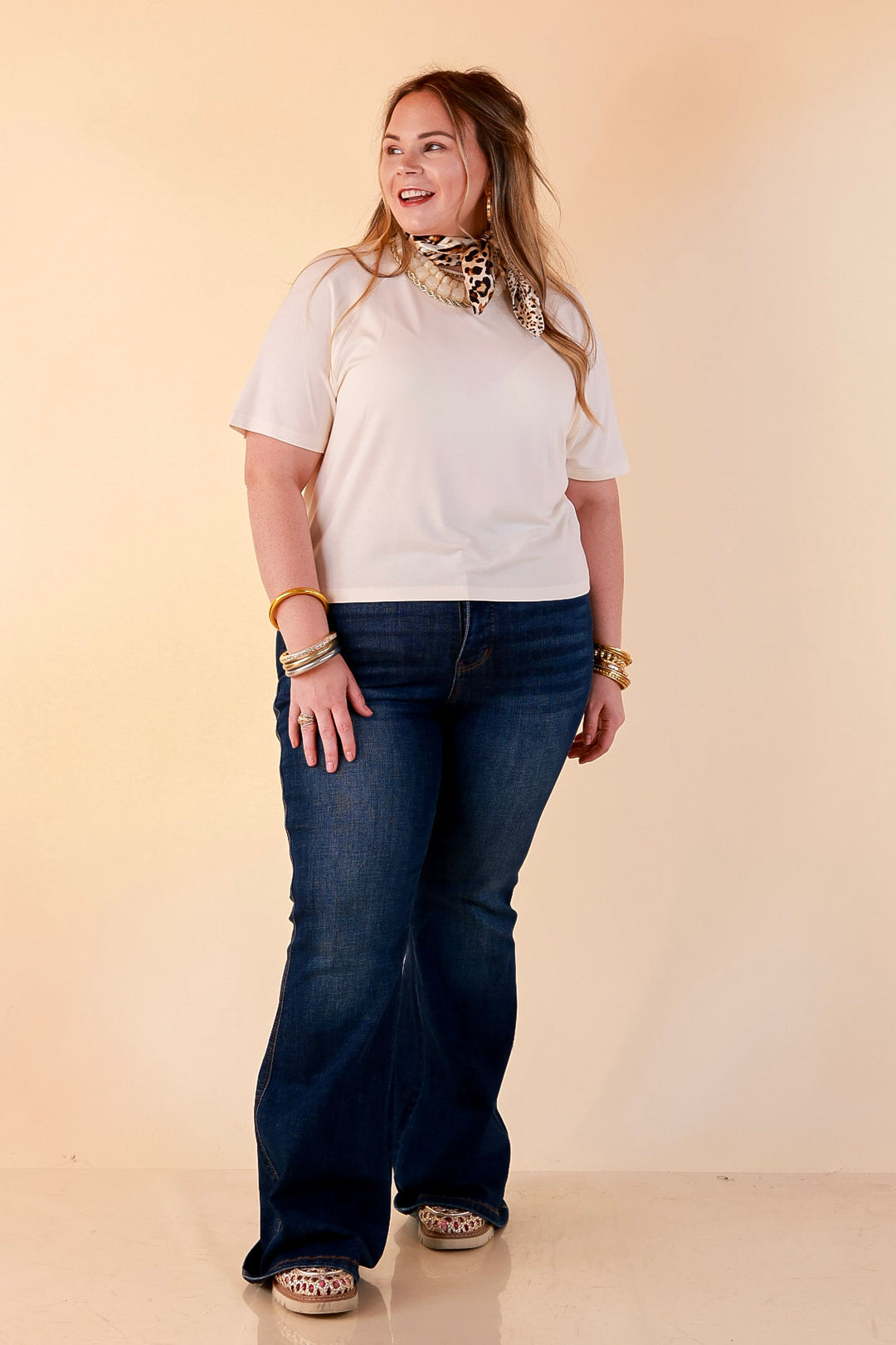 Judy Blue | Forever Flattering Tummy Control Charlotte Flare Jeans in Dark Modern Indigo Wash