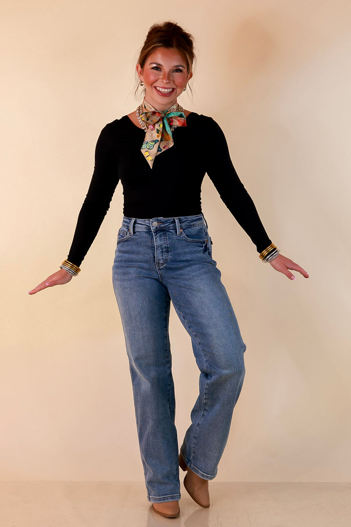 Judy Blue | The Right Fit Tummy Control Classic Straight Leg Jean in Medium Wash