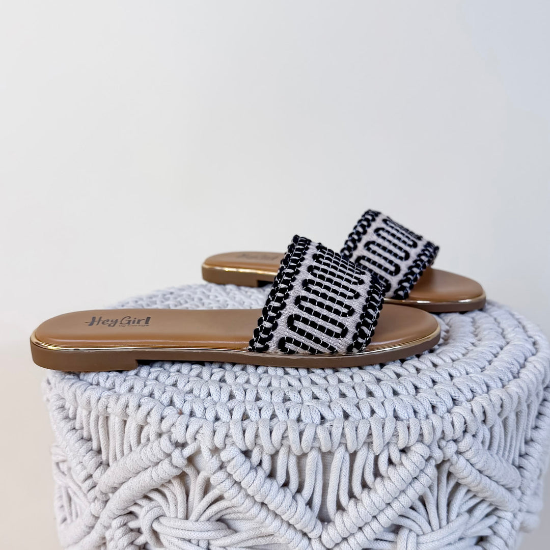 Corky's | Here For A Good Time Woven Flat Sandal in Black