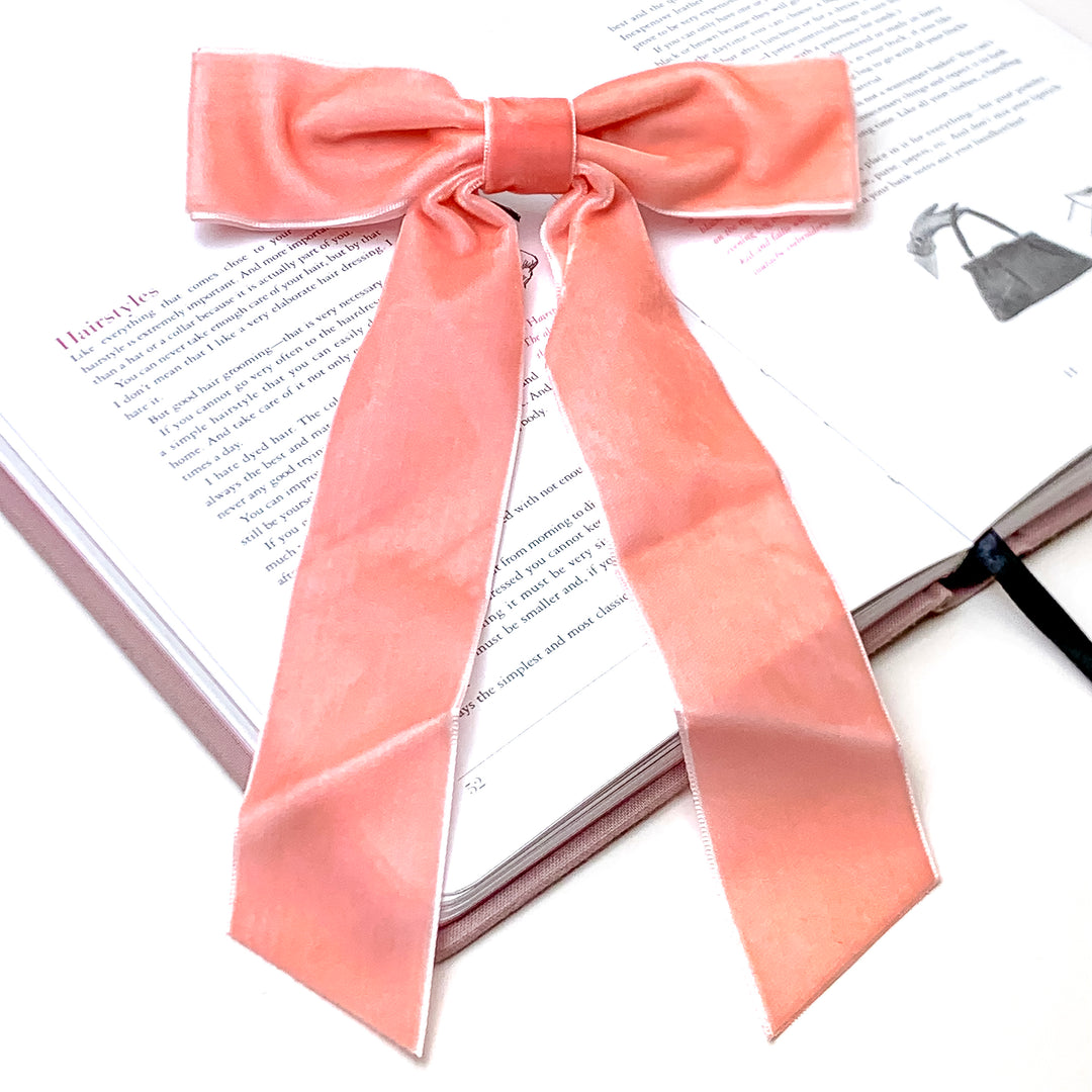 City Sunset Velvet Bow in Rose Pink - Giddy Up Glamour Boutique