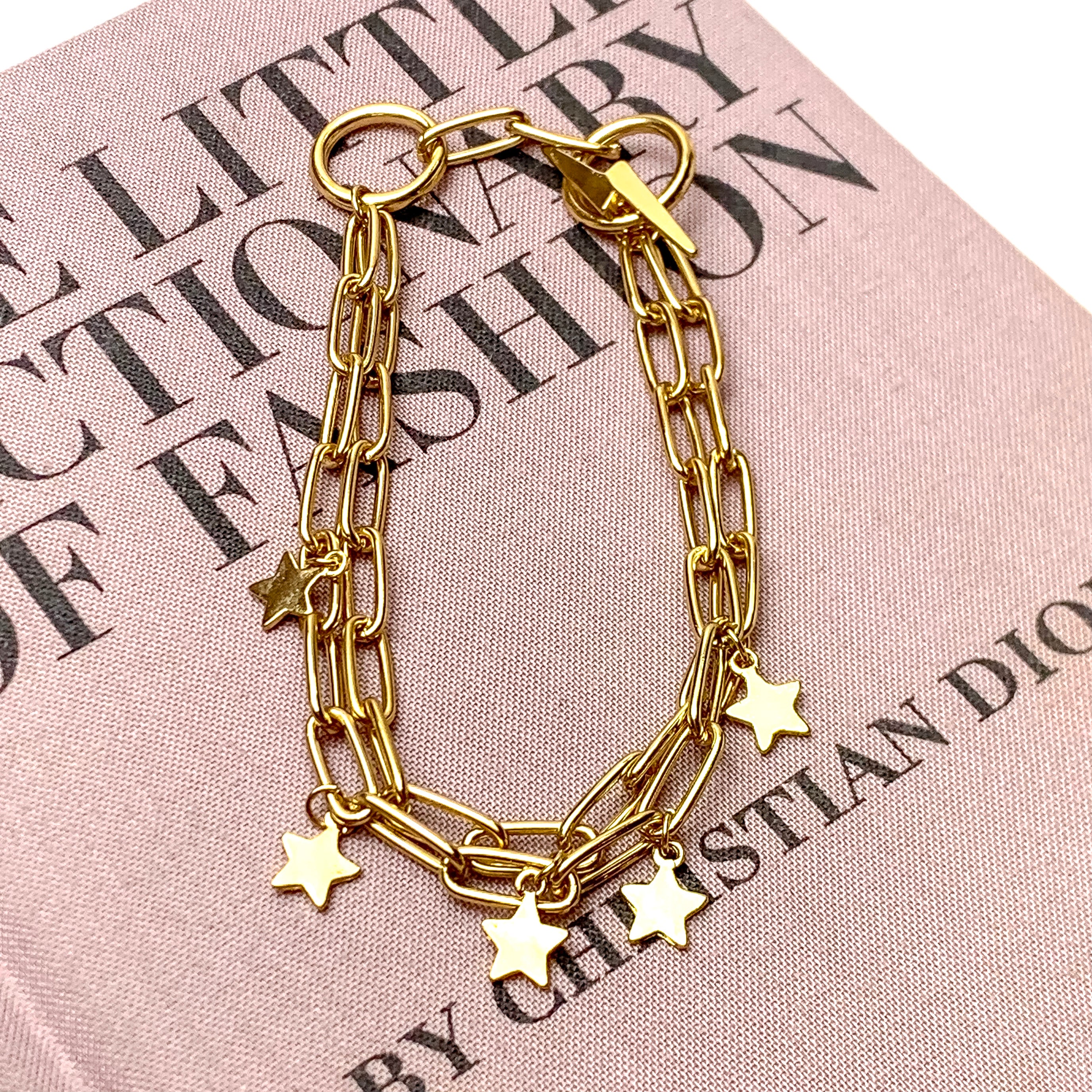 Even the Stars Fall for You Bracelet in Gold - Giddy Up Glamour Boutique