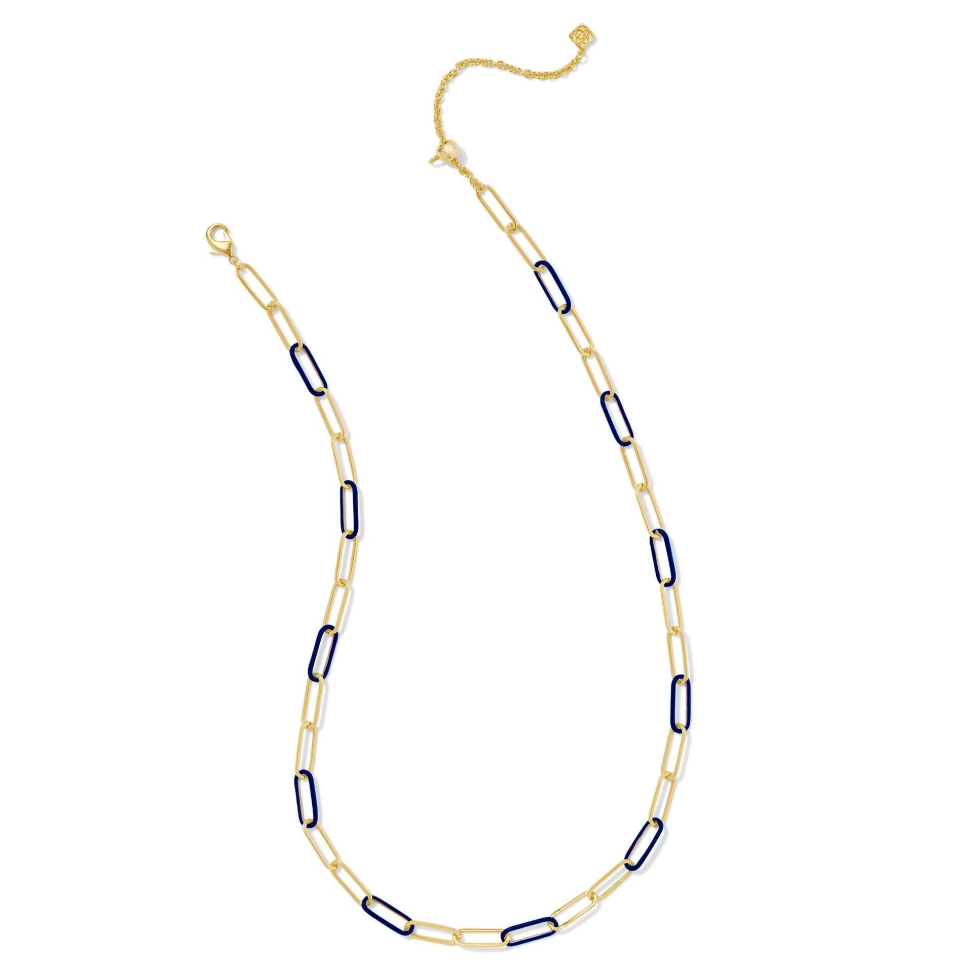 Kendra Scott | Ainsley Gold Convertible Chain Necklace in Navy Enamel