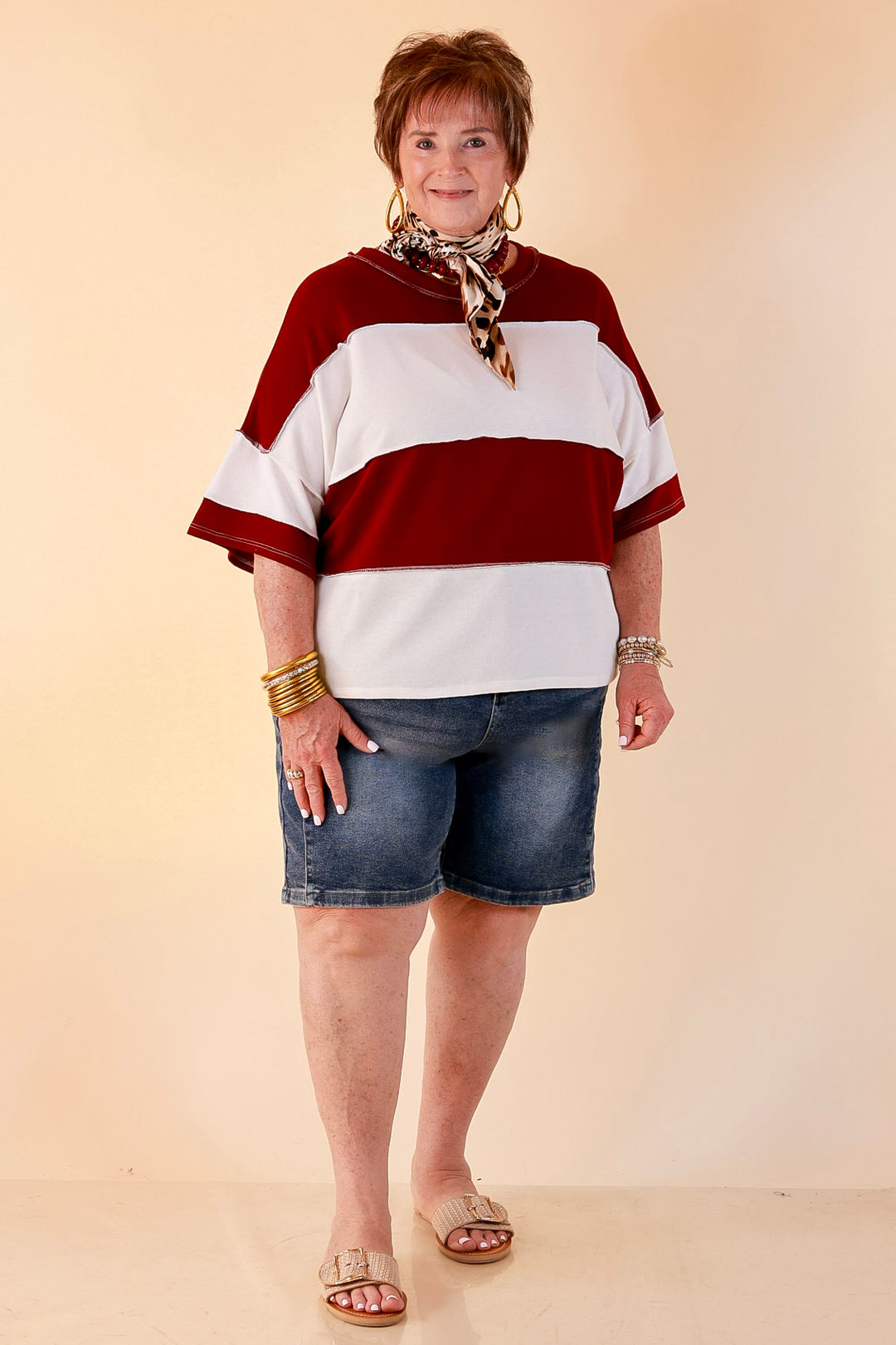 L&amp;B | Meet Me in Cheyenne Bermuda Denim Shorts in Medium Stone Wash