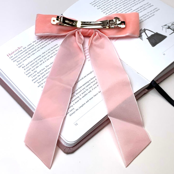 City Sunset Velvet Bow in Rose Pink - Giddy Up Glamour Boutique