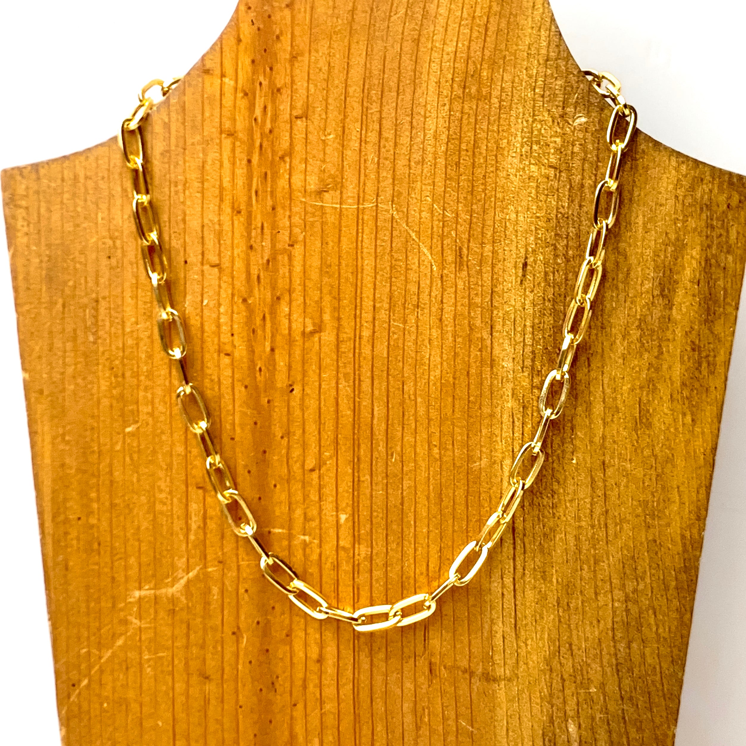 Paperclip Chain Necklace in Gold - Giddy Up Glamour Boutique