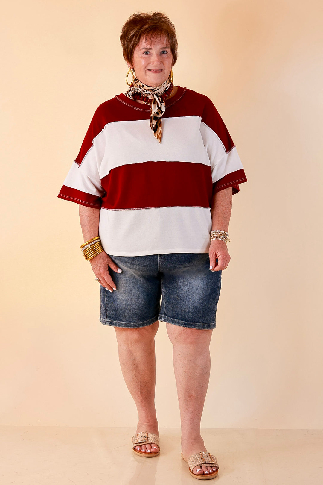 L&amp;B | Meet Me in Cheyenne Bermuda Denim Shorts in Medium Stone Wash