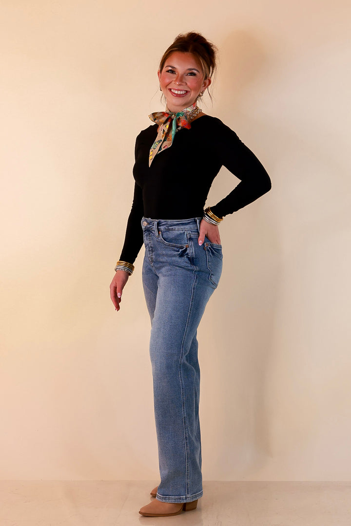 Judy Blue | The Right Fit Tummy Control Classic Straight Leg Jean in Medium Wash