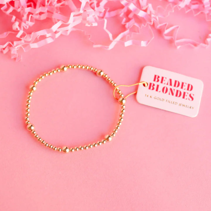 Beaded Blondes | Set of Three | Dainty Everyday Bracelet Stack in Gold