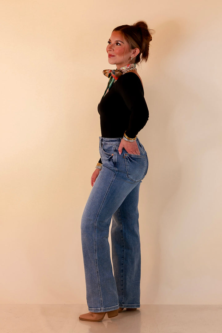 Judy Blue | The Right Fit Tummy Control Classic Straight Leg Jean in Medium Wash