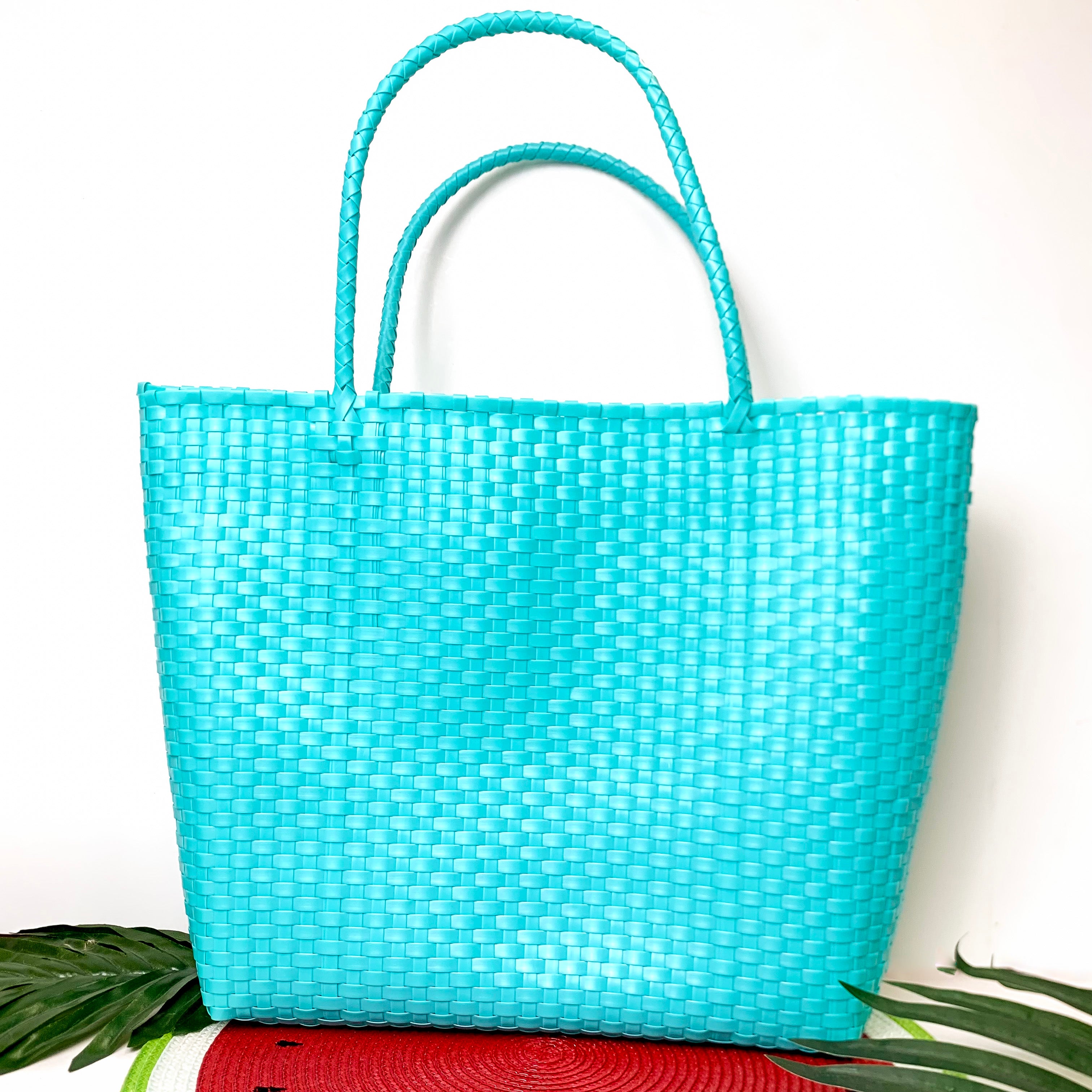 Coastal Couture Carryall Tote Bag in Turquoise Blue - Giddy Up Glamour Boutique