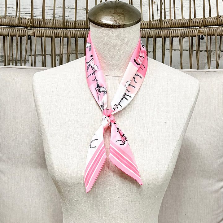 Pony Power Equestrian Twilly Scarf in Shades of Pink