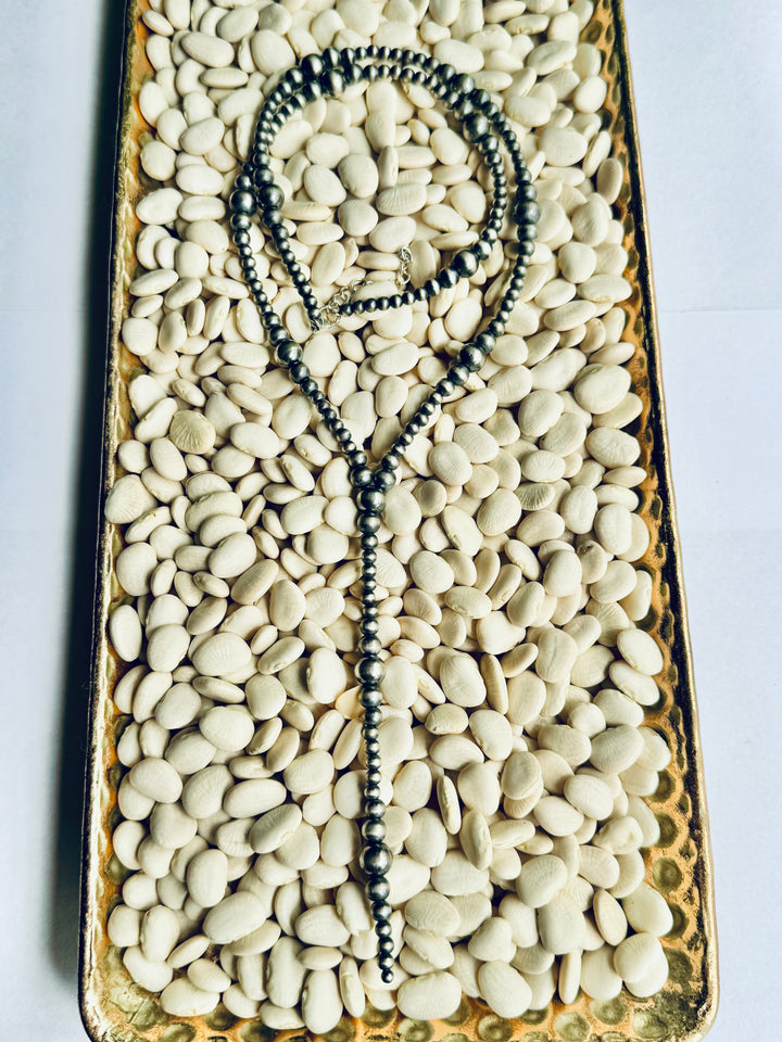 Silver Sky Sterling Silver 22” Navajo Pearl Lariat Necklace