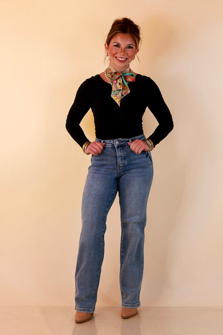 Judy Blue | The Right Fit Tummy Control Classic Straight Leg Jean in Medium Wash