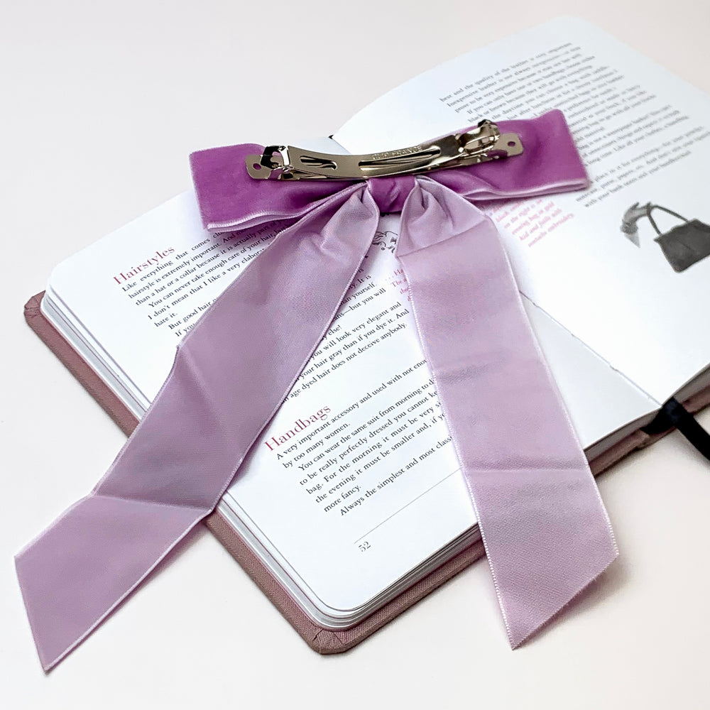 City Sunset Velvet Bow in Lavender Purple - Giddy Up Glamour Boutique