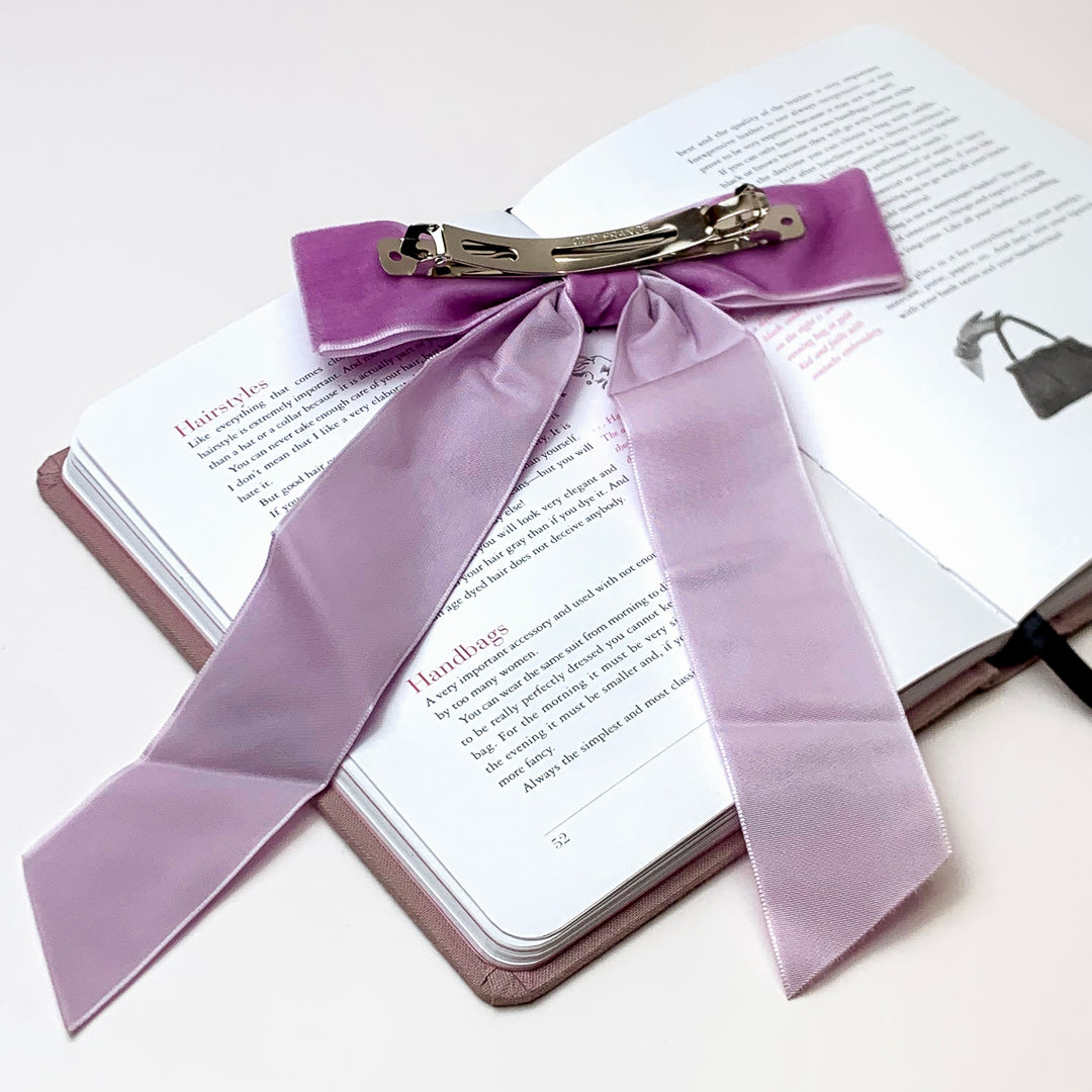 City Sunset Velvet Bow in Lavender Purple - Giddy Up Glamour Boutique
