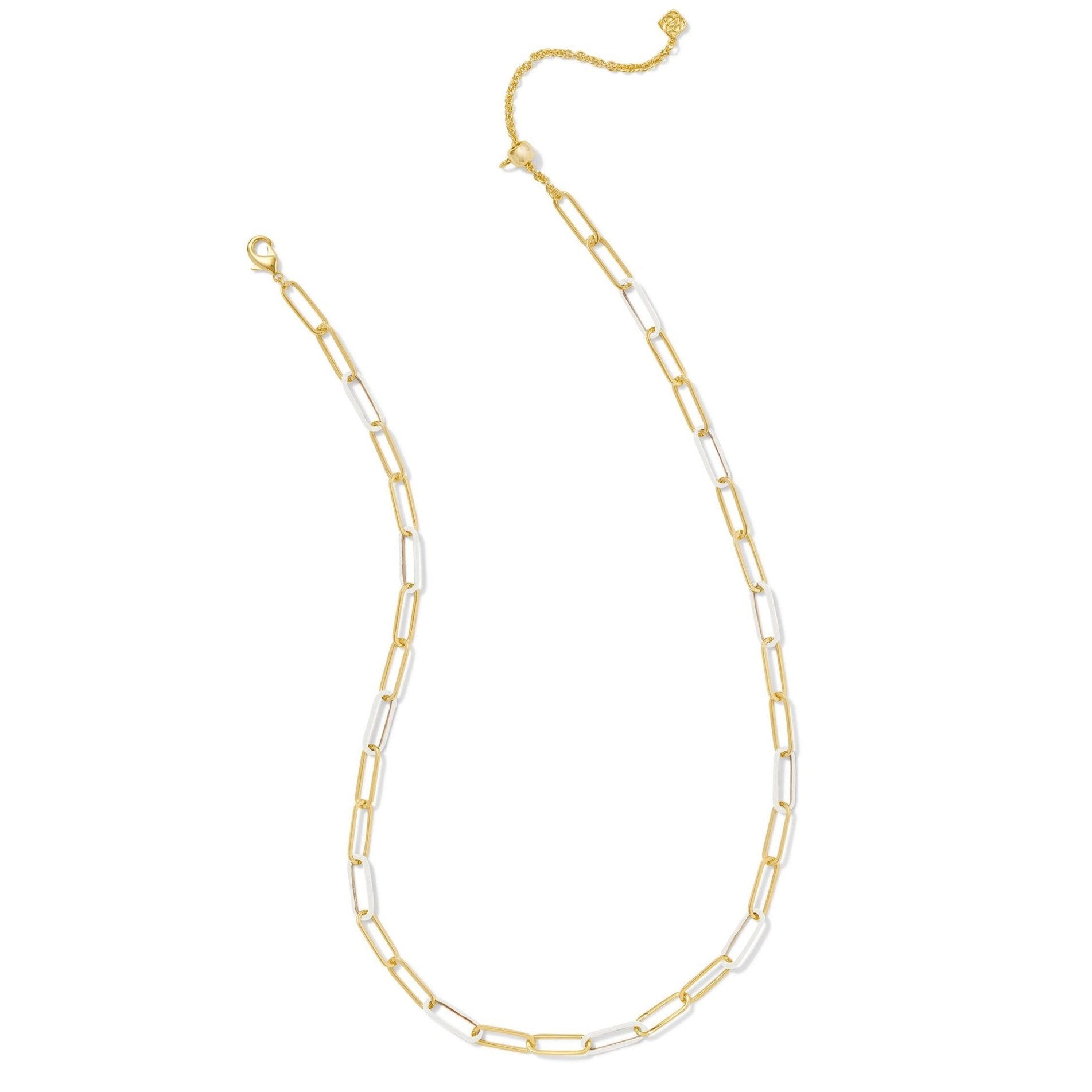 Kendra Scott | Ainsley Gold Convertible Chain Necklace in White Enamel