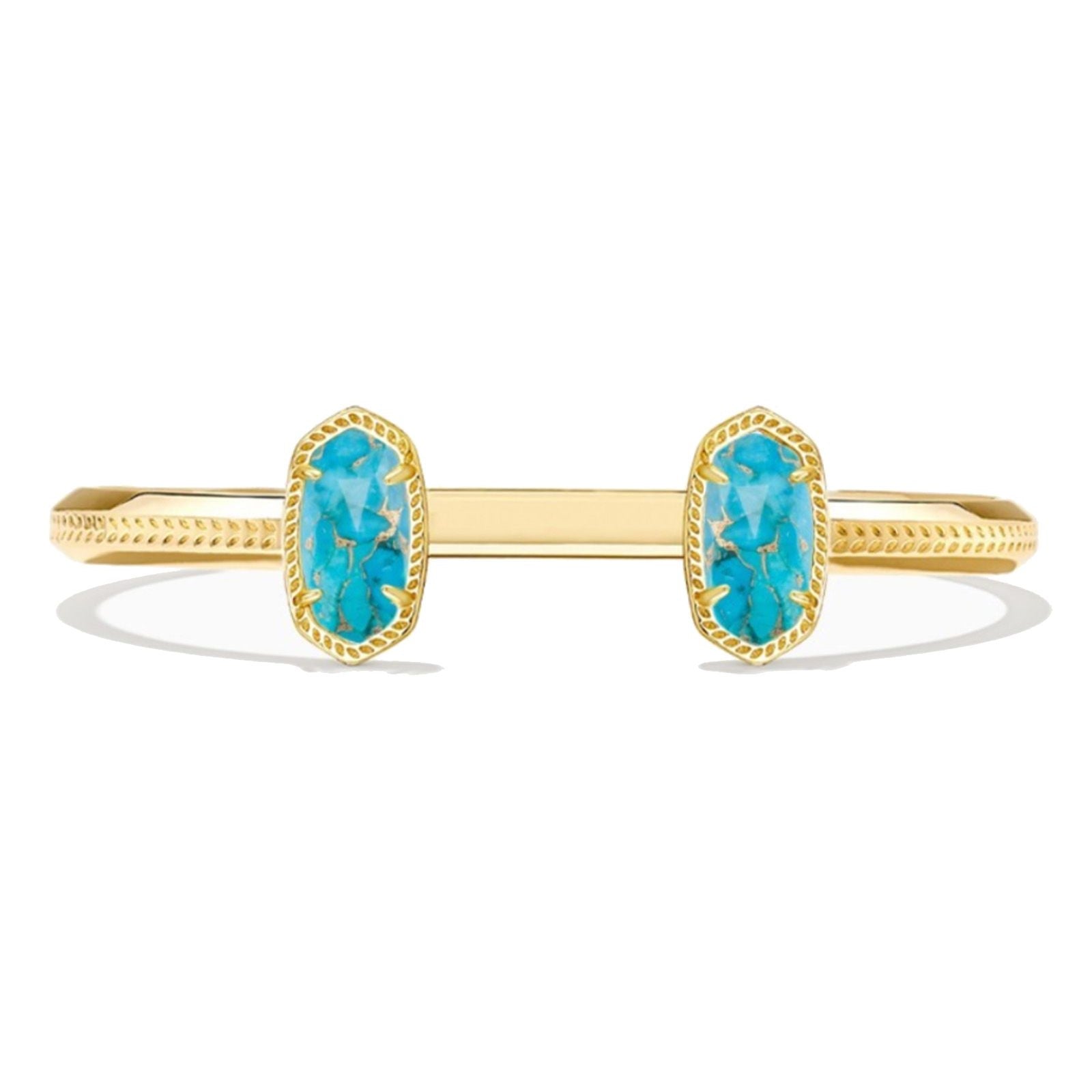 Kendra Scott | Elton Gold Cuff Bracelet in Bronze Veined Turquoise Magnesite - Giddy Up Glamour Boutique