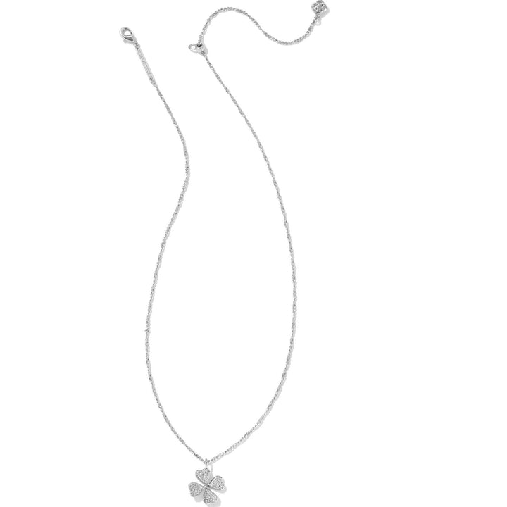 Kendra Scott | Clover Crystal Short Pendant Necklace in Silver - Giddy Up Glamour Boutique
