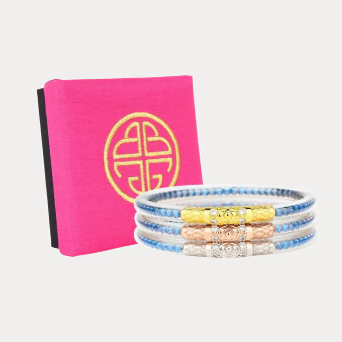 BuDhaGirl | Set of Three | Three Queens All Weather Bangles in Sapphire