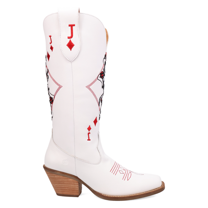 Online Exclusive | Dingo | Jack of Diamonds Leather Boot in White **PREORDER