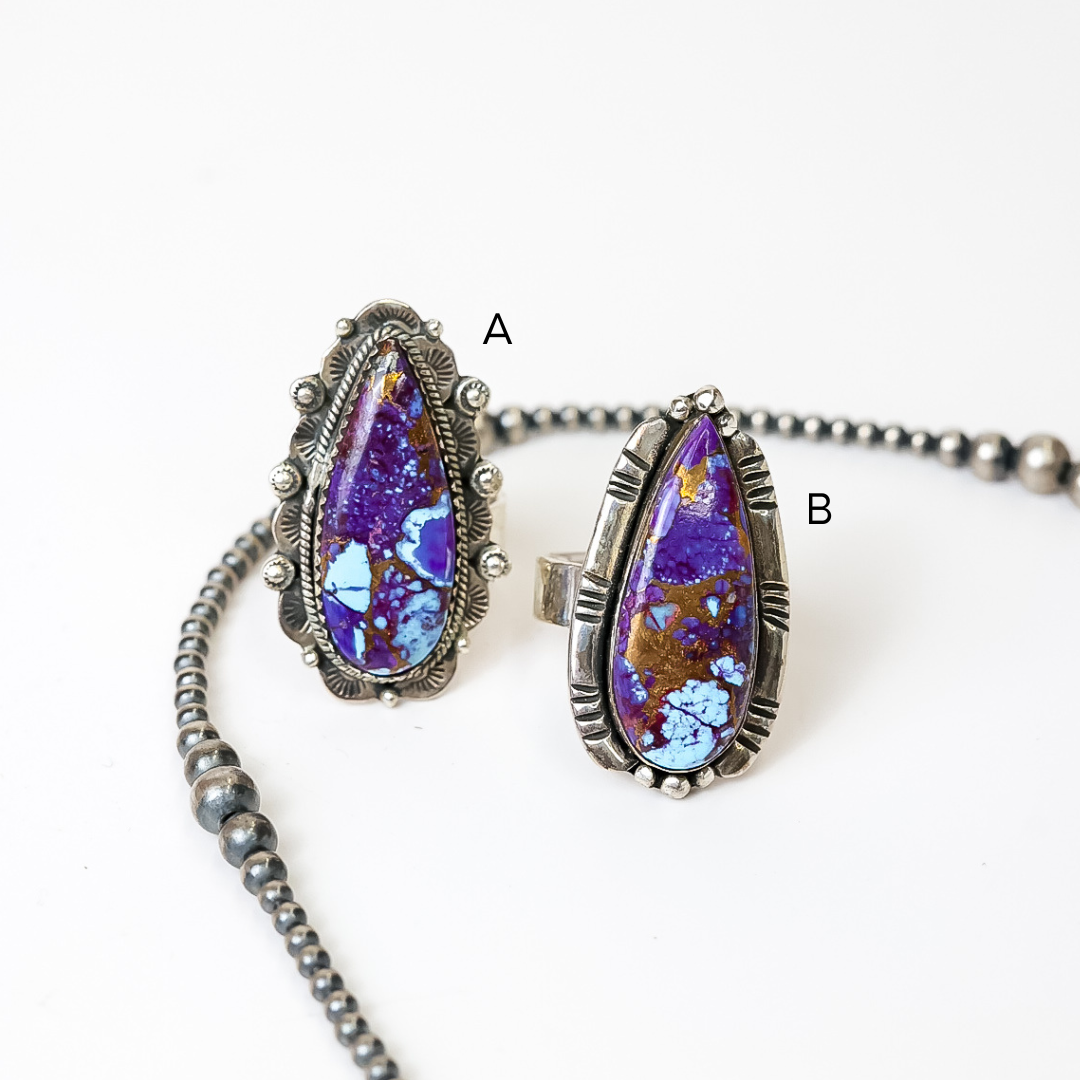 HaDa Collection | Handmade Adjustable Sterling Silver & Purple Mojave Stone