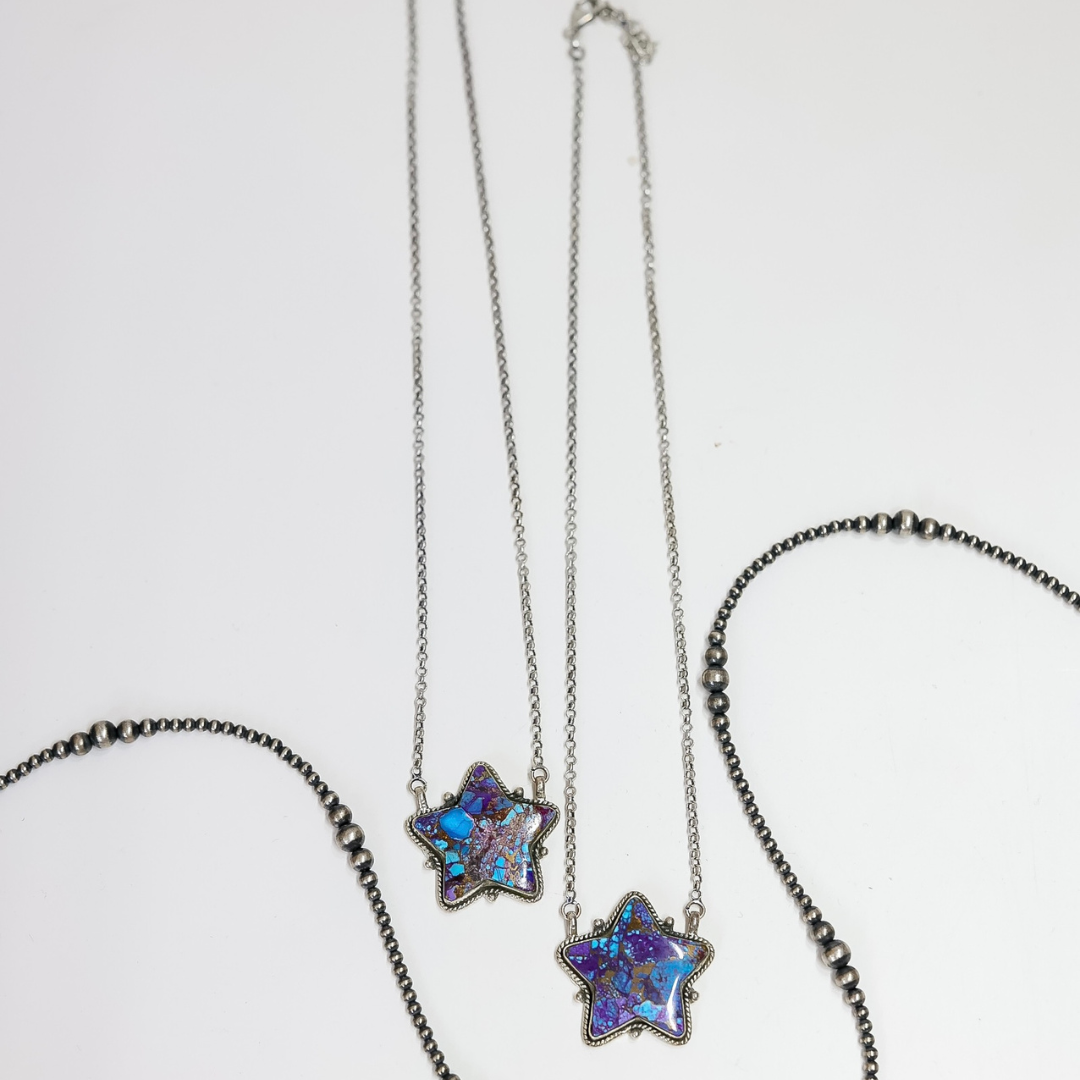HaDa Collection | Handmade Sterling Silver & Purple Mojave Purple Star Necklace