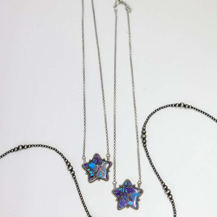 HaDa Collection | Handmade Sterling Silver & Purple Mojave Purple Star Necklace